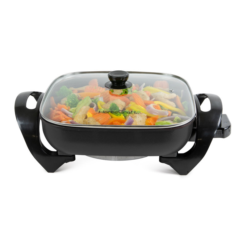 HomeCraft 12Inch Electric NonStick Skillet, Adjustable Temperature